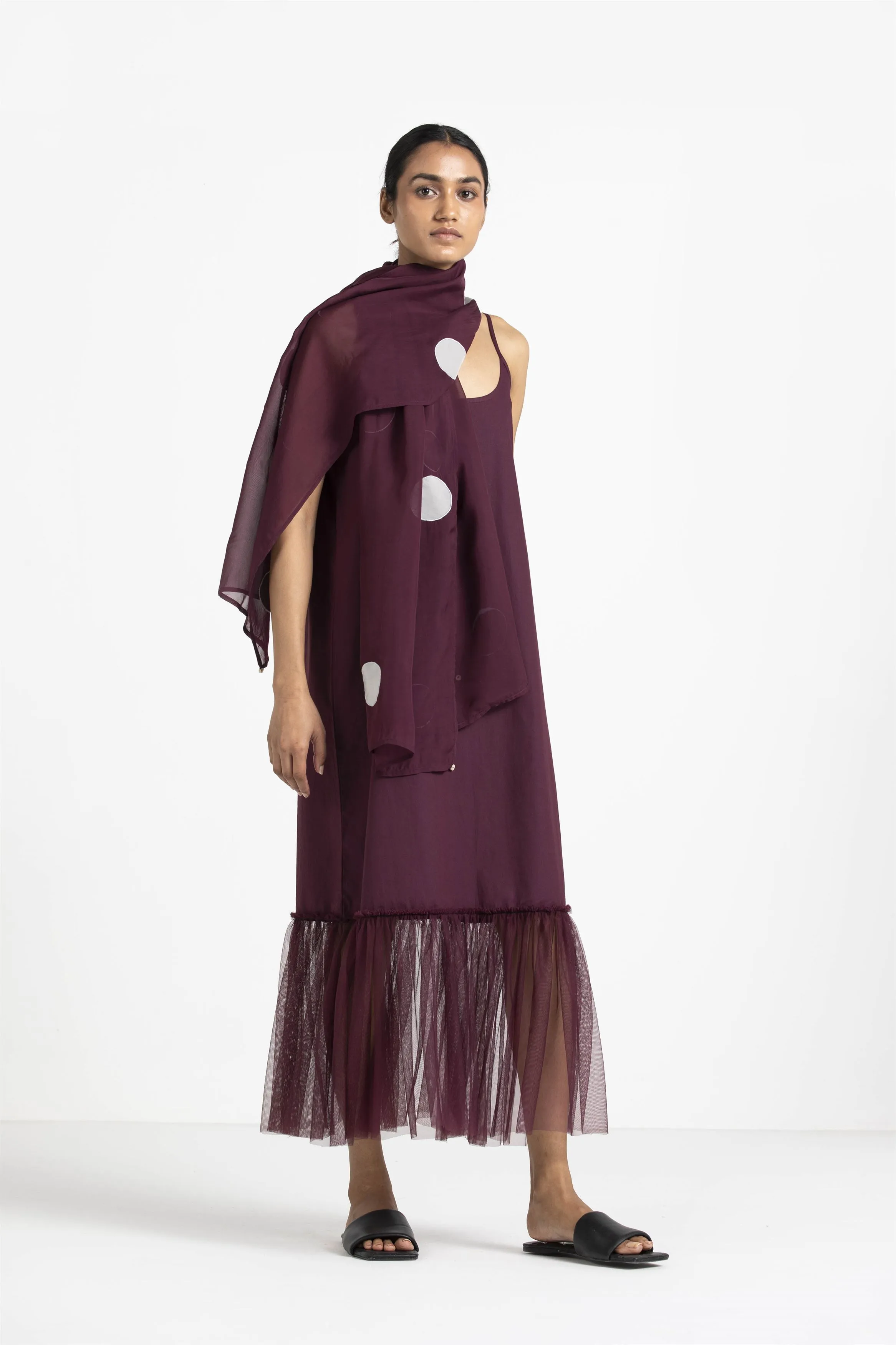 THREE   -   Applique Back Yoke Jacket Wine