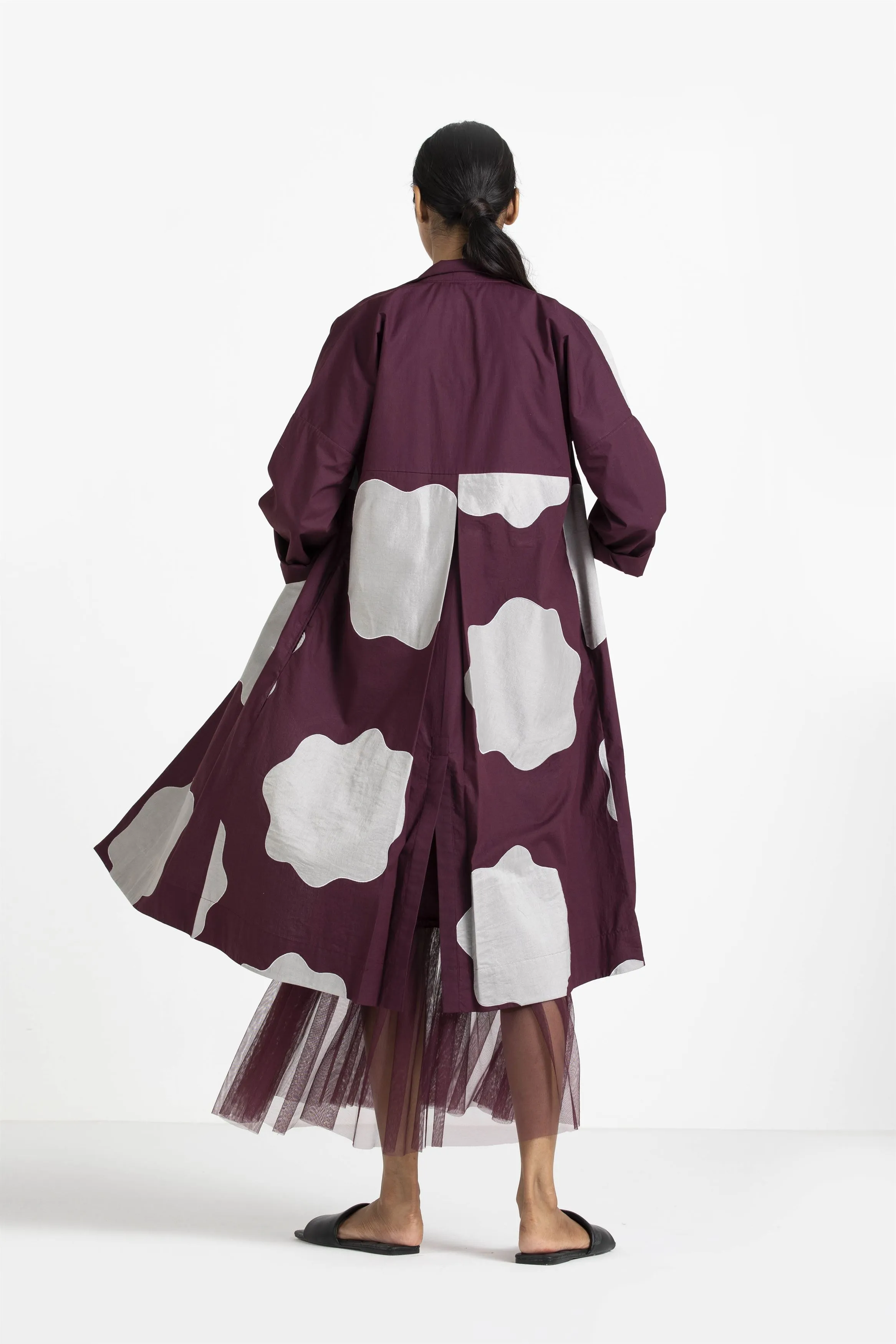 THREE   -   Applique Back Yoke Jacket Wine