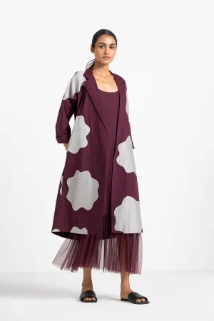 THREE   -   Applique Back Yoke Jacket Wine