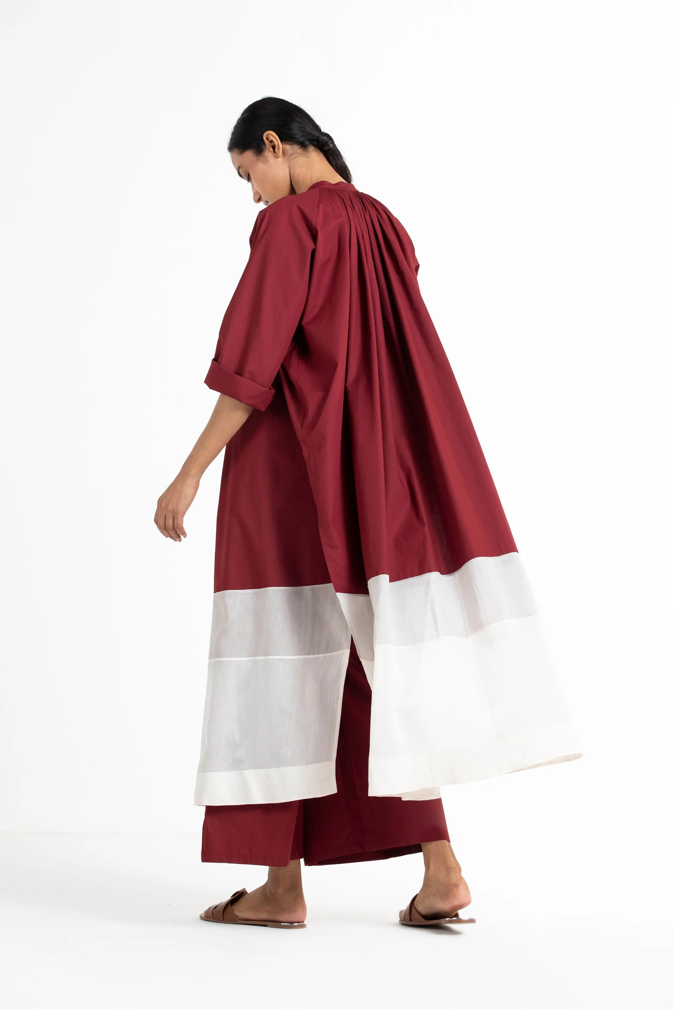 THREE   -   Panel Gather Neck Shirt
