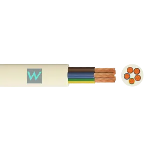 Time 2185Y 5 Core Round Flexible 0.5mm White Cable - 100M
