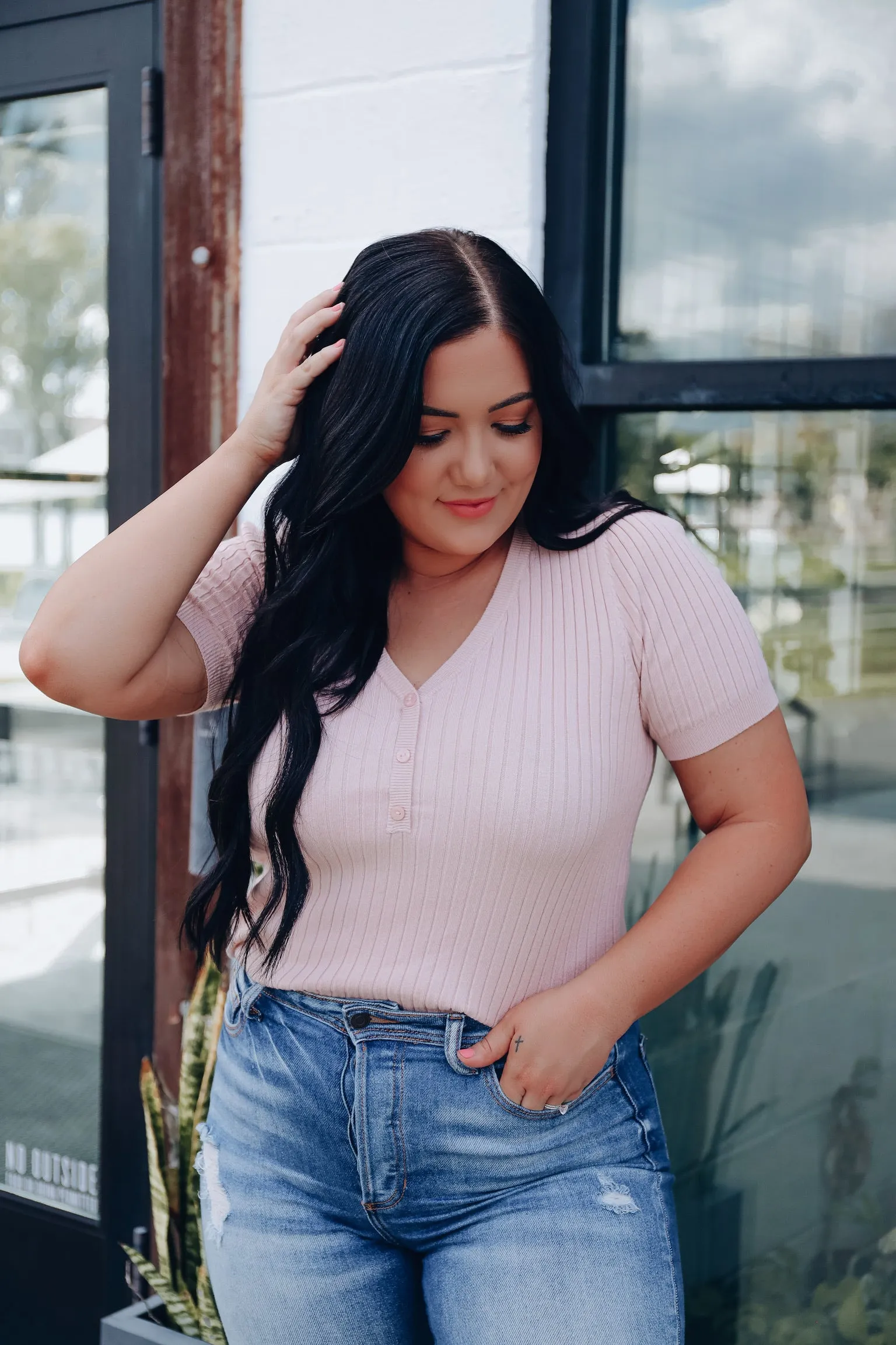 Upper East Side Sweater Top - Blush