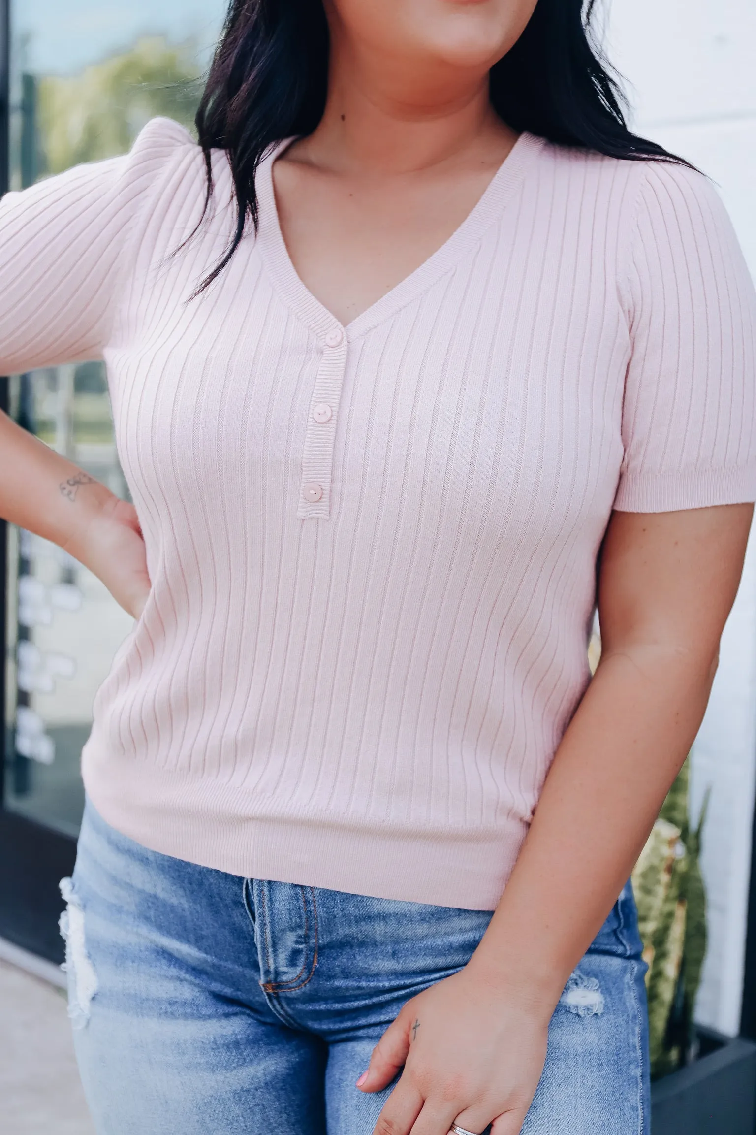 Upper East Side Sweater Top - Blush
