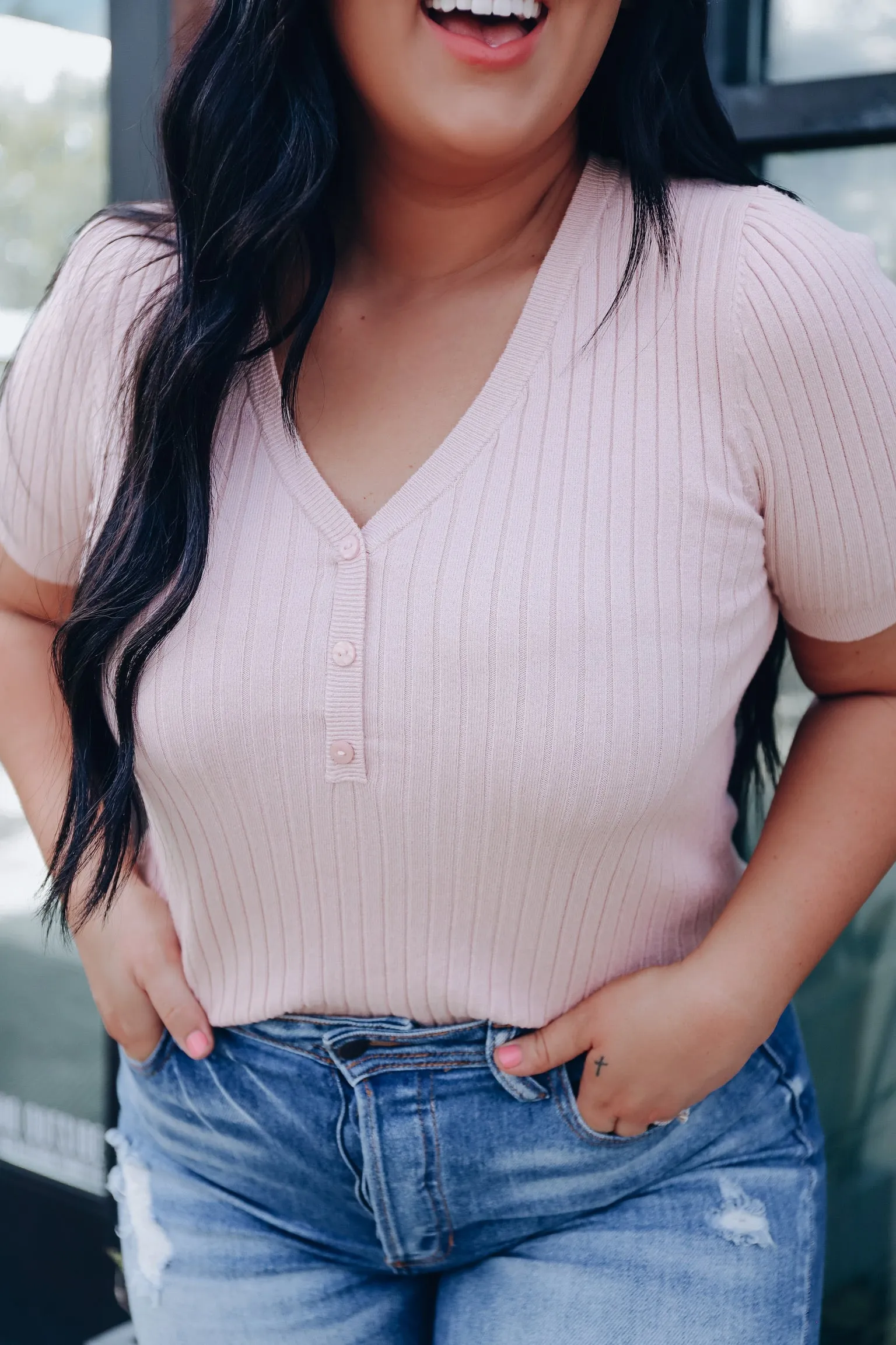 Upper East Side Sweater Top - Blush