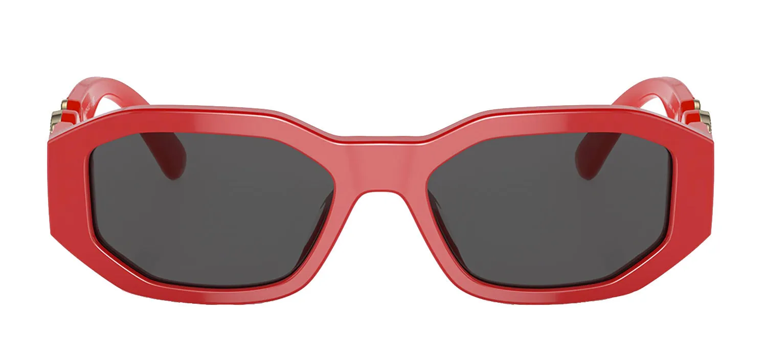 Versace VK 4429U 506587 Irregular Plastic Red Sunglasses with Grey Lens