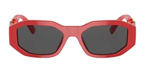 Versace VK 4429U 506587 Irregular Plastic Red Sunglasses with Grey Lens