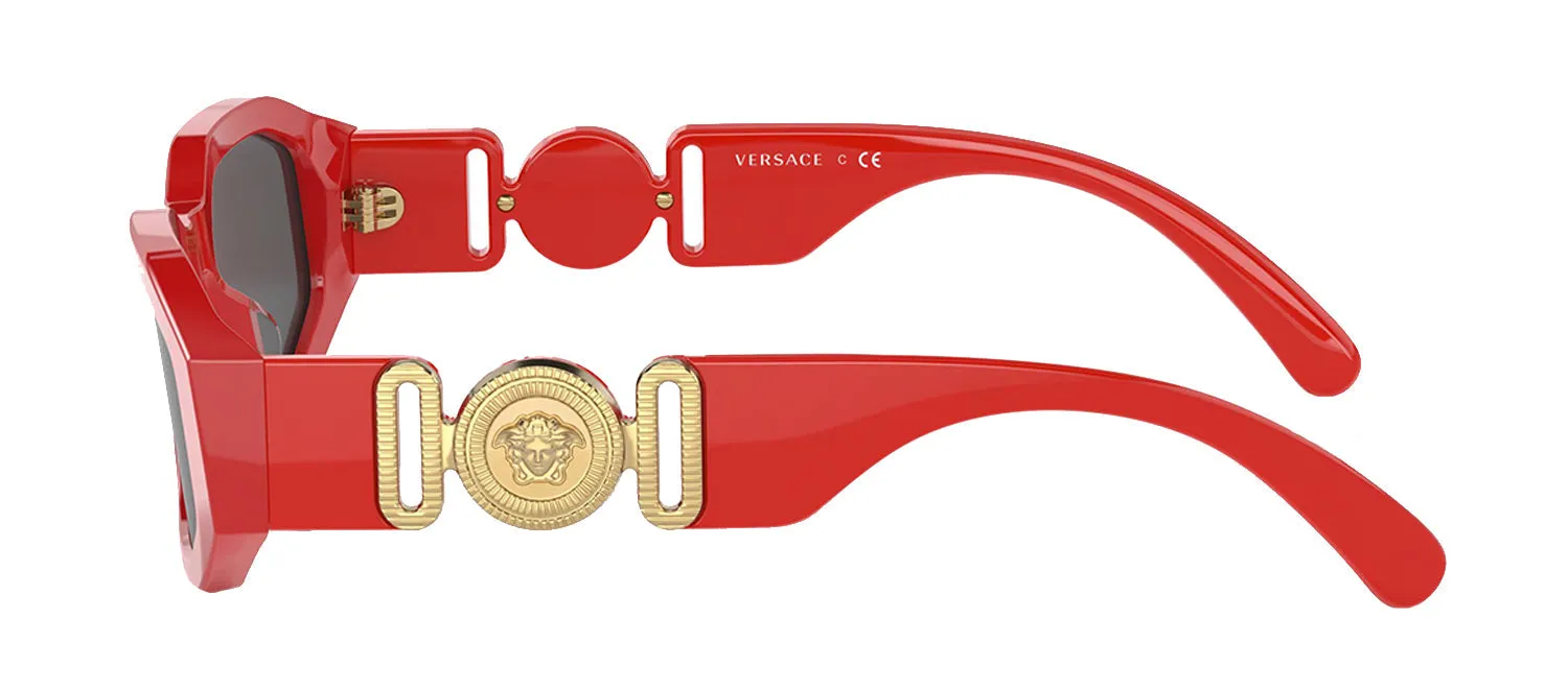 Versace VK 4429U 506587 Irregular Plastic Red Sunglasses with Grey Lens