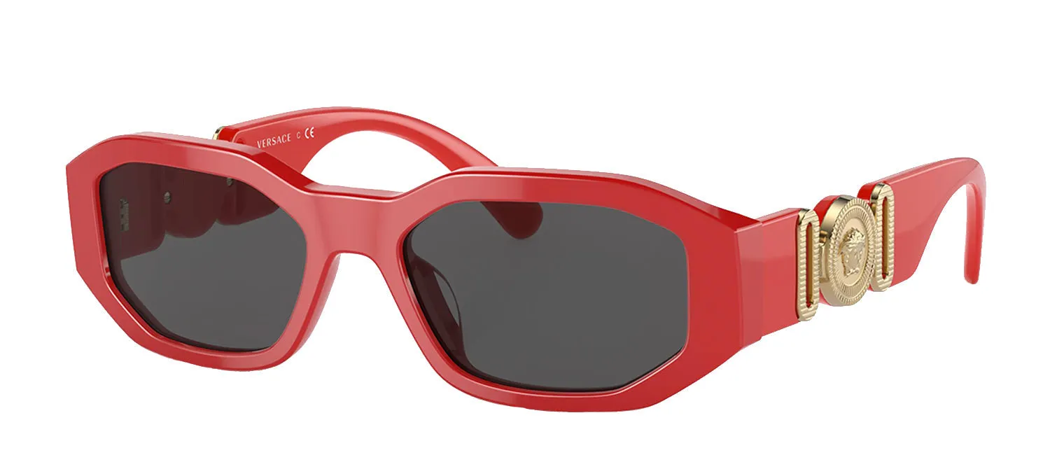 Versace VK 4429U 506587 Irregular Plastic Red Sunglasses with Grey Lens