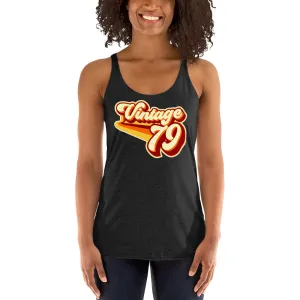 Vintage 1979 Warm Retro Lines Women's Racerback Tank