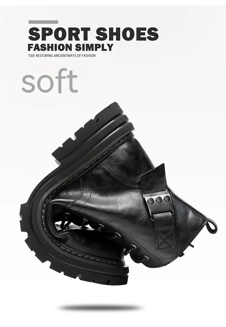 Warm and Stylish Autumn & Winter Men's Boots | Thick Bottom, Round Toe | Enigma Paris