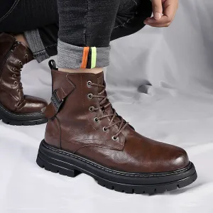 Warm and Stylish Autumn & Winter Men's Boots | Thick Bottom, Round Toe | Enigma Paris