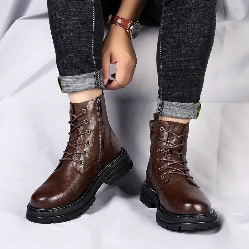 Warm and Stylish Autumn & Winter Men's Boots | Thick Bottom, Round Toe | Enigma Paris
