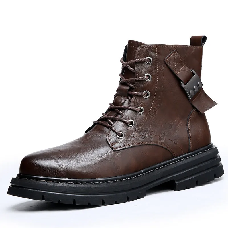 Warm and Stylish Autumn & Winter Men's Boots | Thick Bottom, Round Toe | Enigma Paris