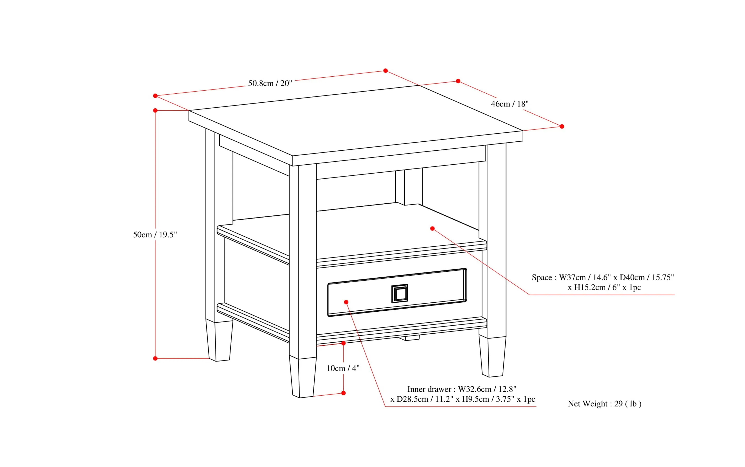 Warm Shaker End Table