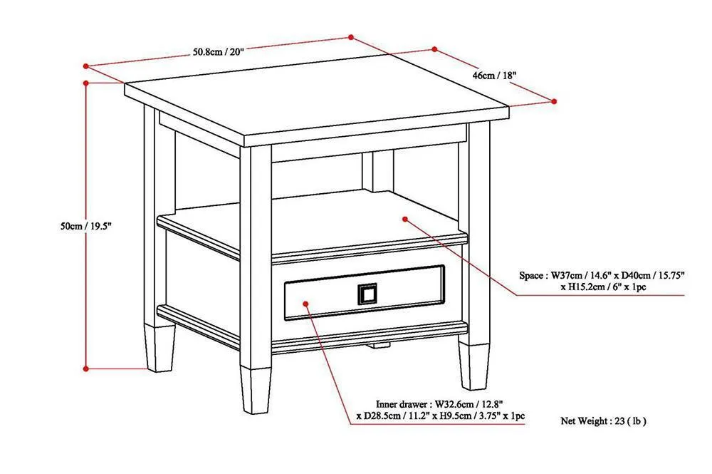Warm Shaker End Table