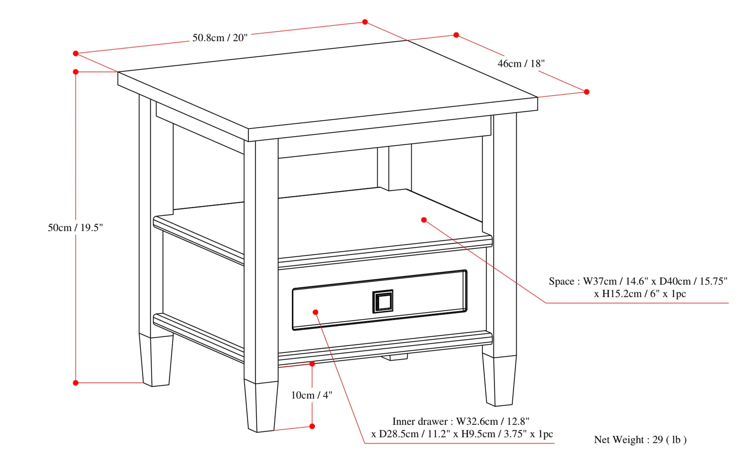 Warm Shaker End Table