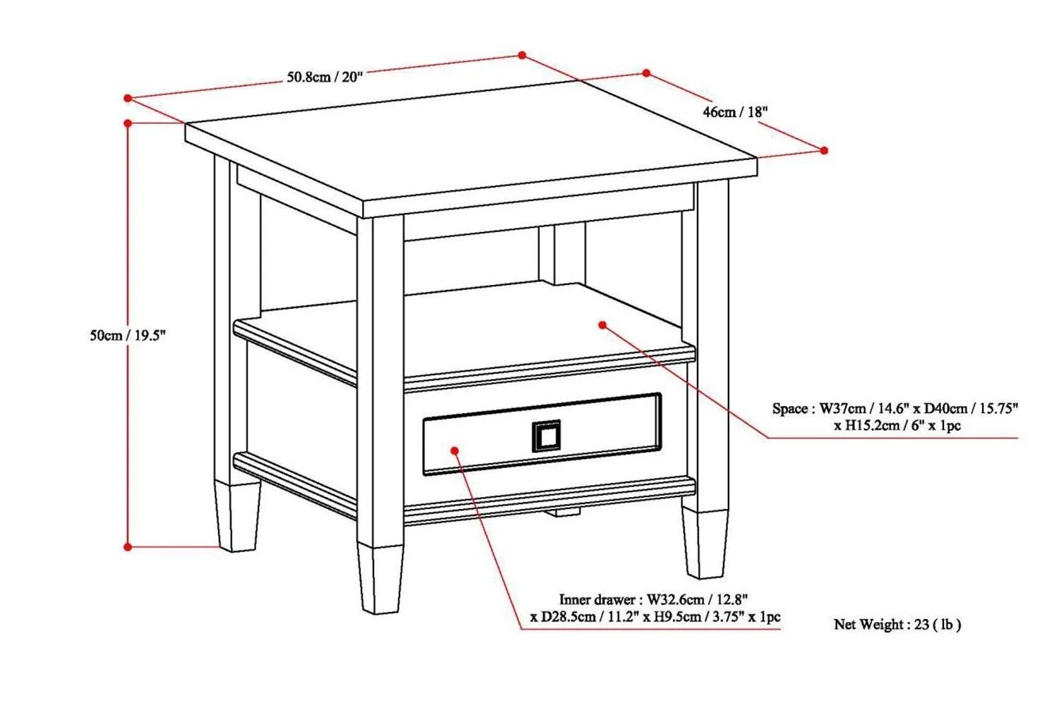 Warm Shaker End Table