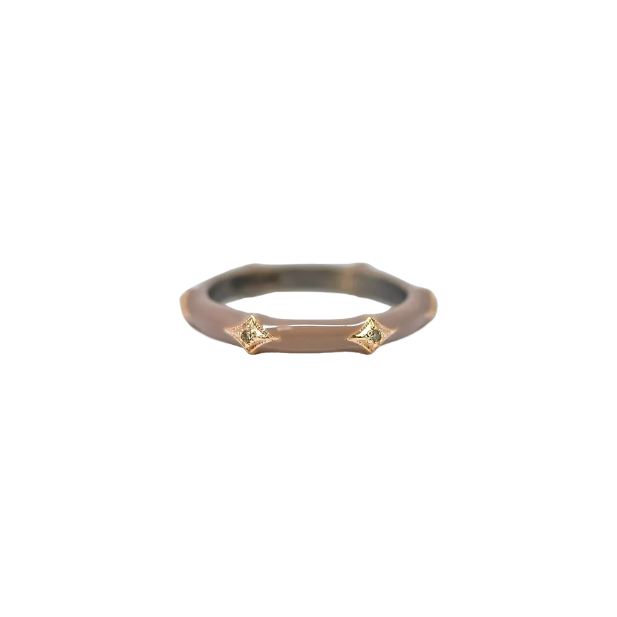 WARM TAN ENAMEL CRIVELLI RING