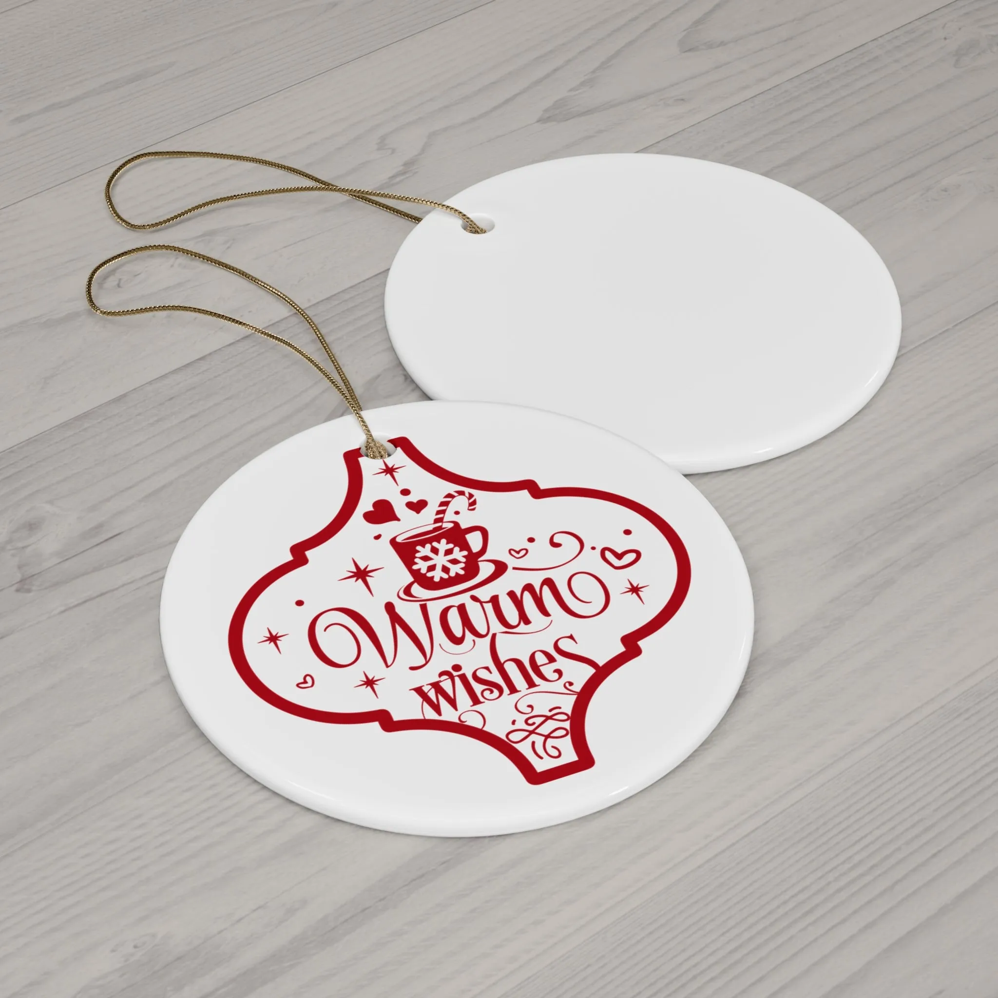 Warm Wishes Mug Ceramic Disc Ornament        Item #3756235