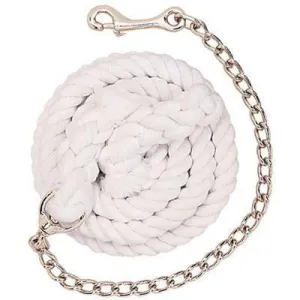 Weaver Leather White Cotton Lead Rope with Nickel Plated Chain and 225 Snap