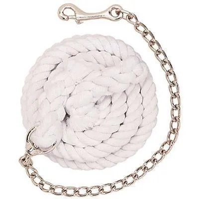 Weaver Leather White Cotton Lead Rope with Nickel Plated Chain and 225 Snap