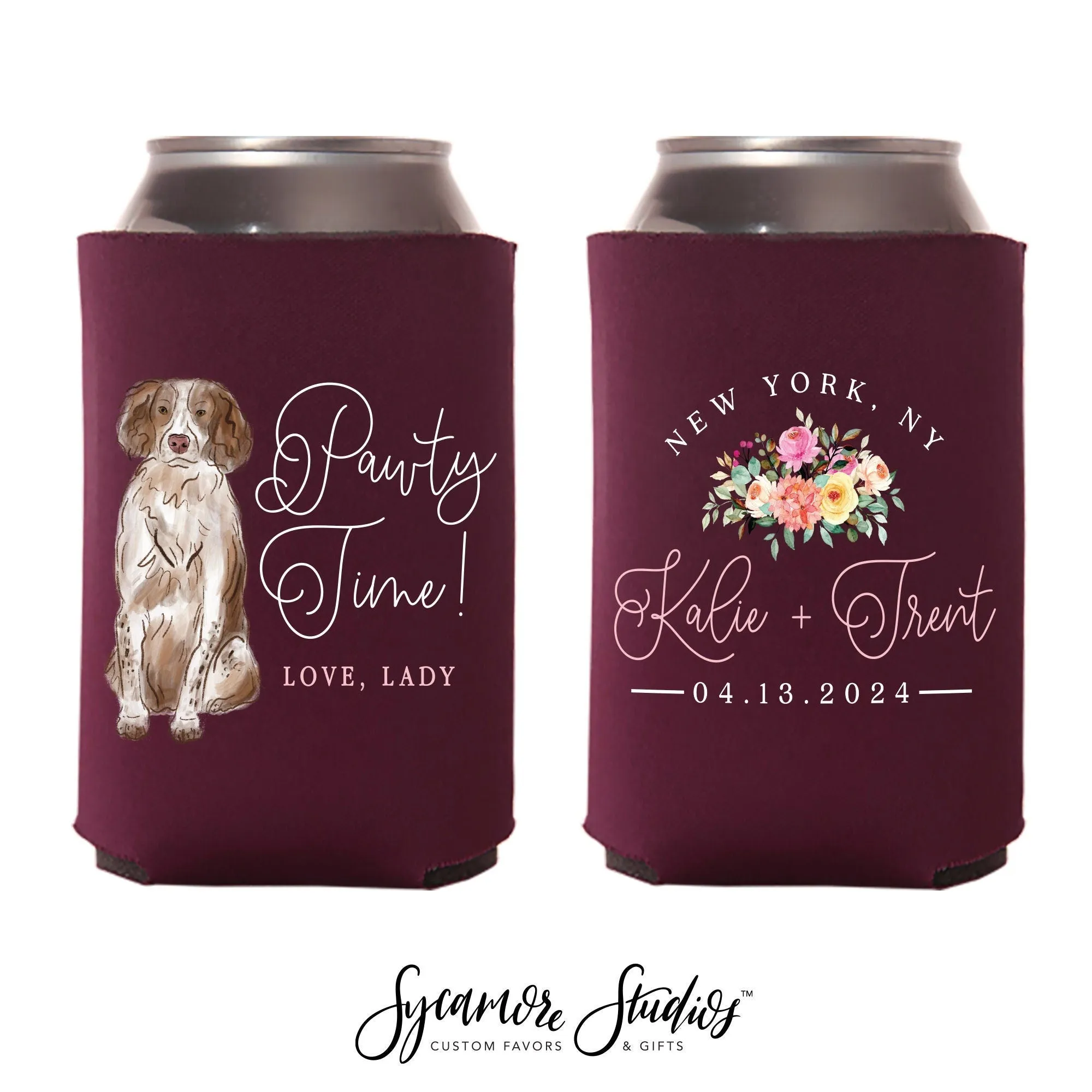 Wedding Can Cooler #3FR - Full Color