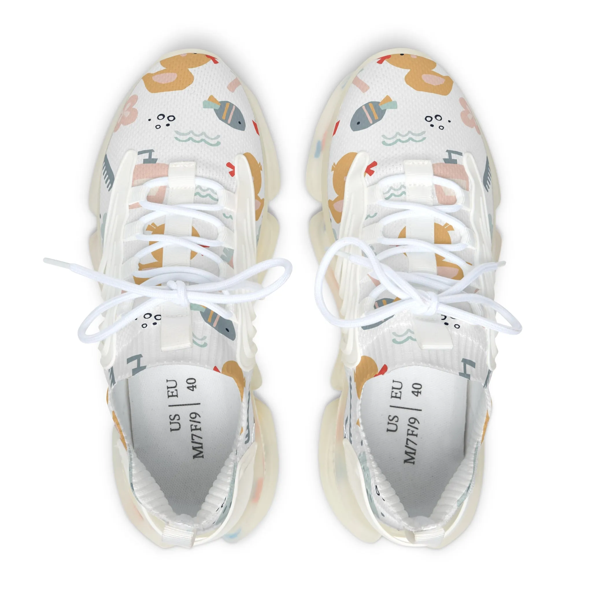 Whimsical Women's Mesh Sneakers - Fun Animal & Nature Print