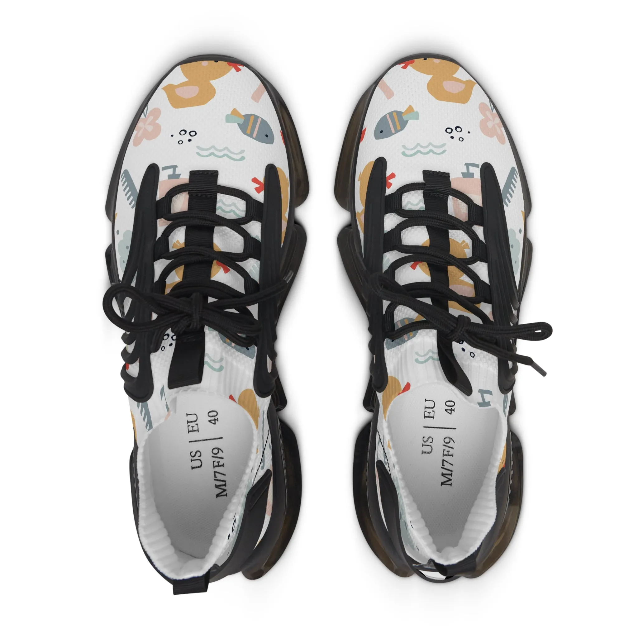 Whimsical Women's Mesh Sneakers - Fun Animal & Nature Print