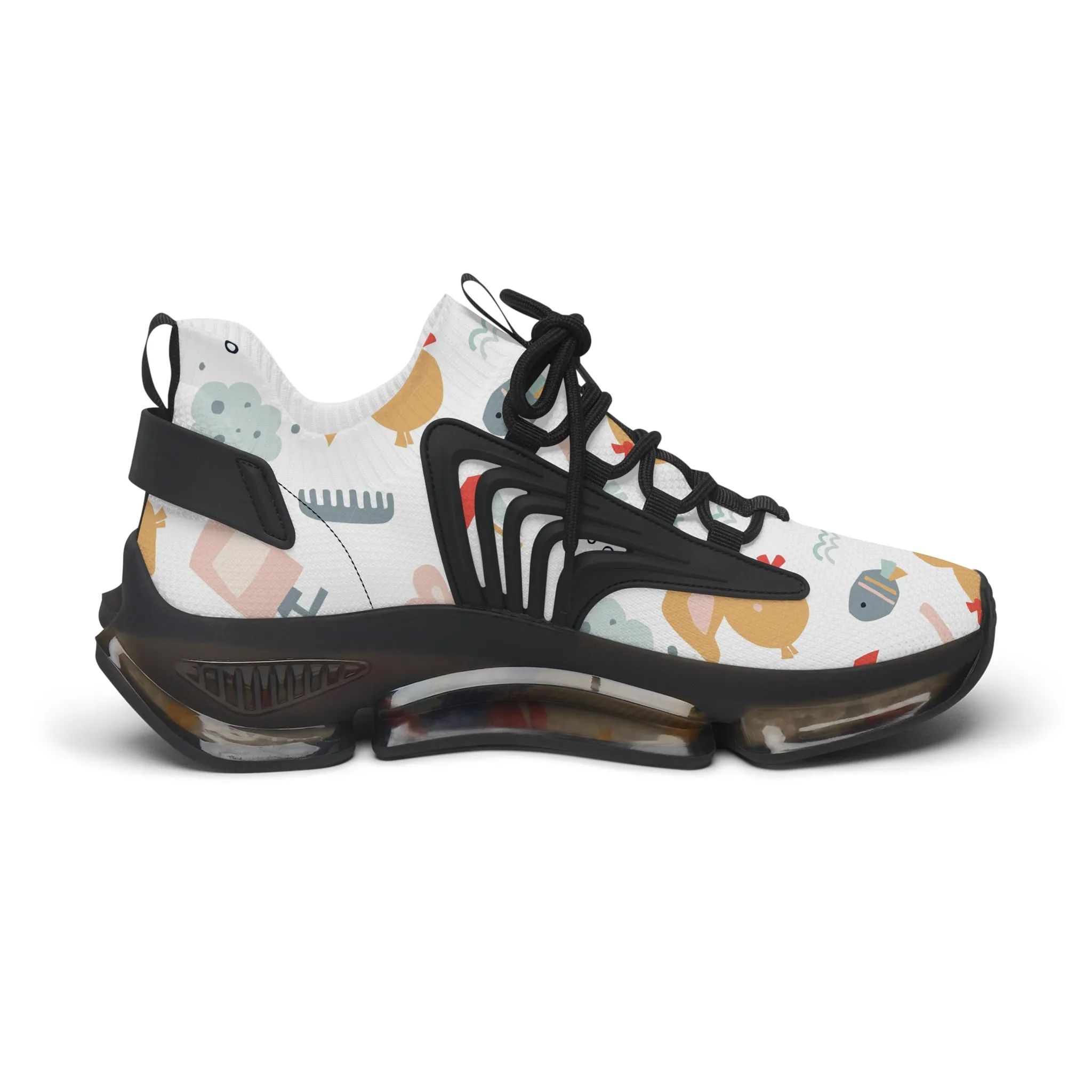 Whimsical Women's Mesh Sneakers - Fun Animal & Nature Print