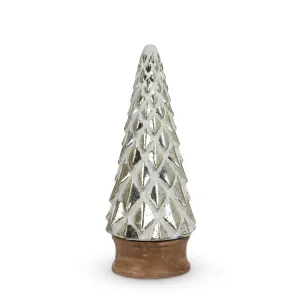 Whitewash Silver Mercury Glass Tabletop Tree, 16"