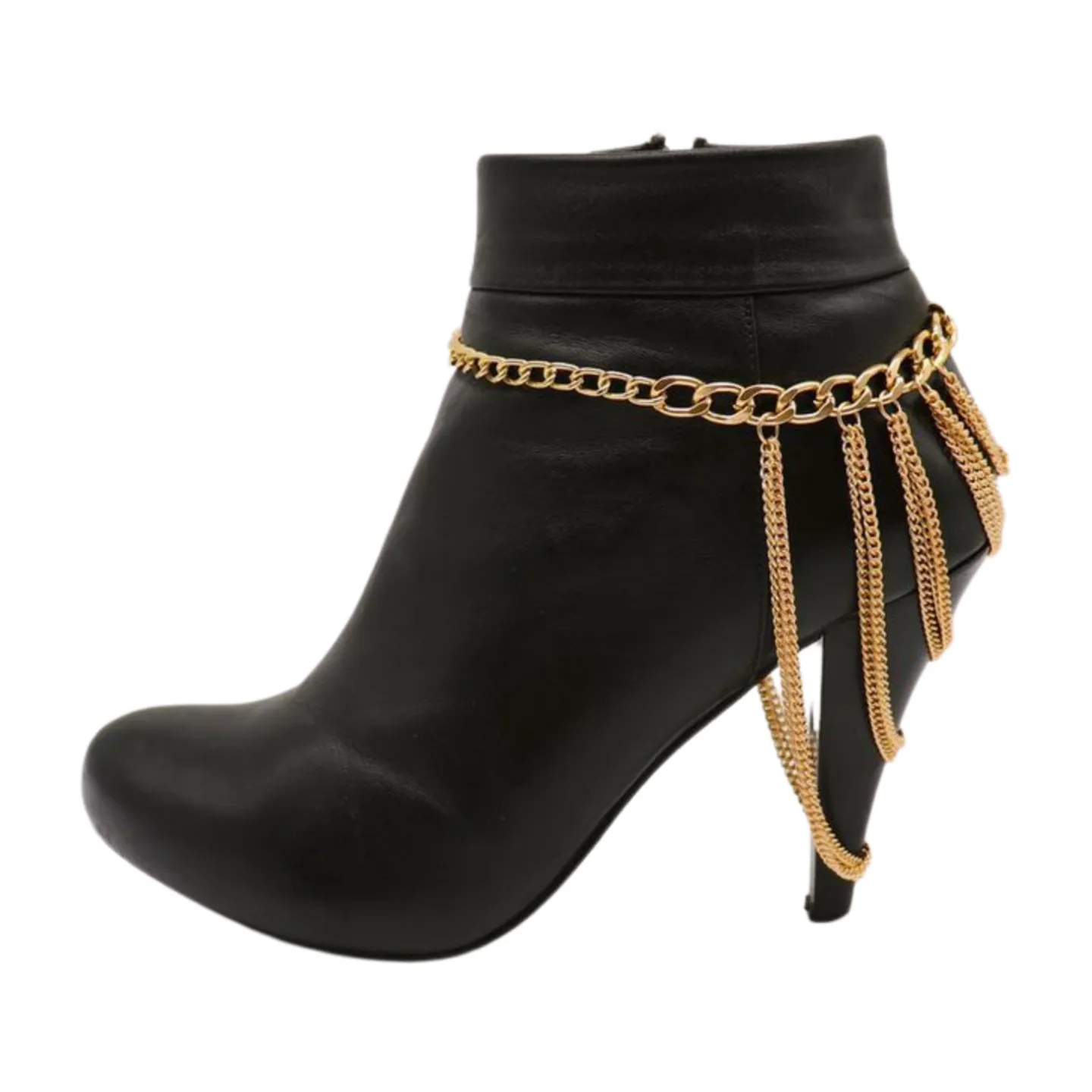 Women Gold Metal Chain Boot Bracelet Shoe Multi Strand Charm Anklet