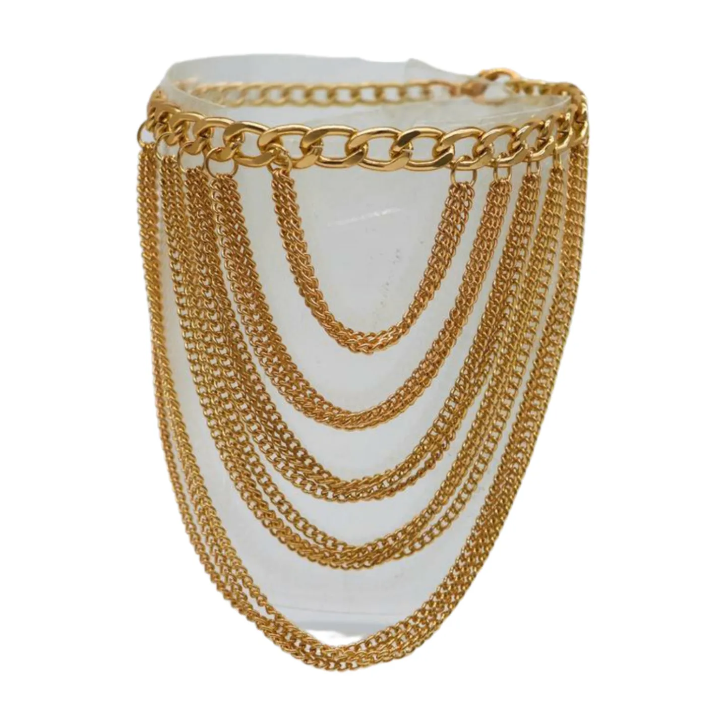 Women Gold Metal Chain Boot Bracelet Shoe Multi Strand Charm Anklet