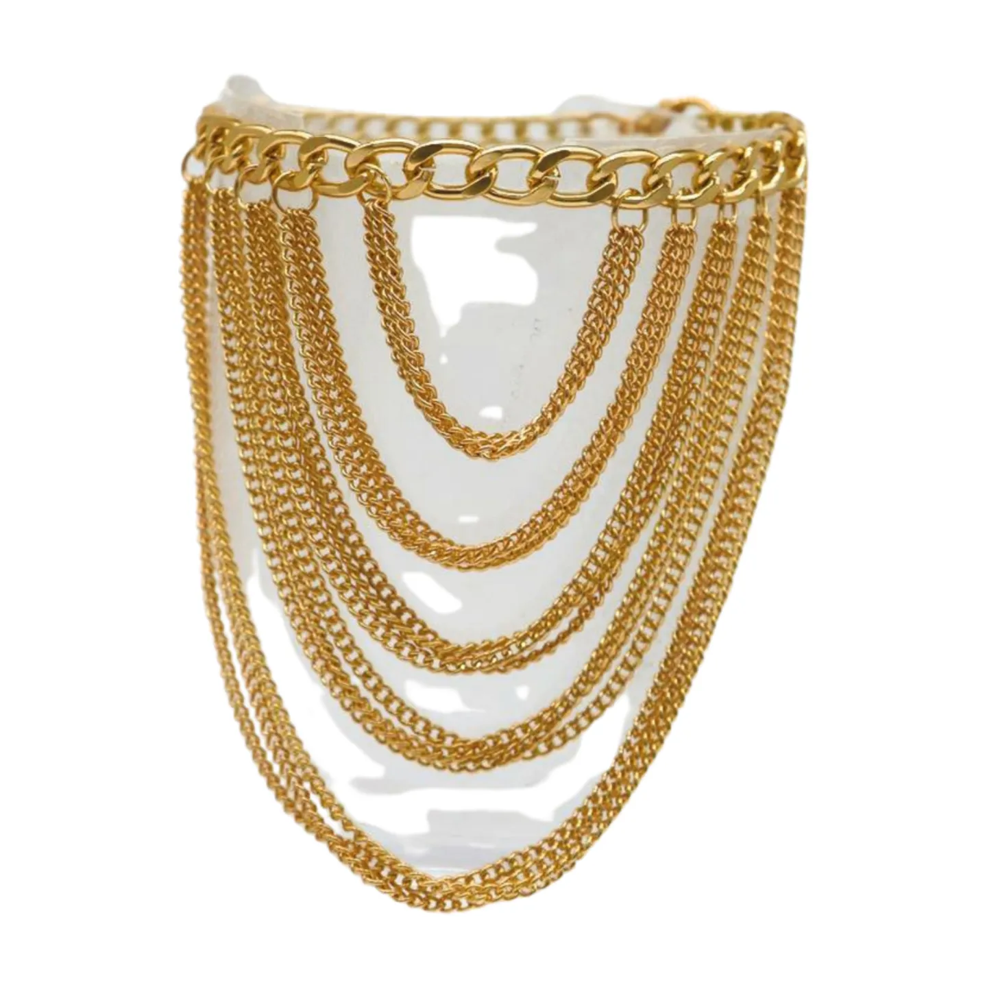 Women Gold Metal Chain Boot Bracelet Shoe Multi Strand Charm Anklet