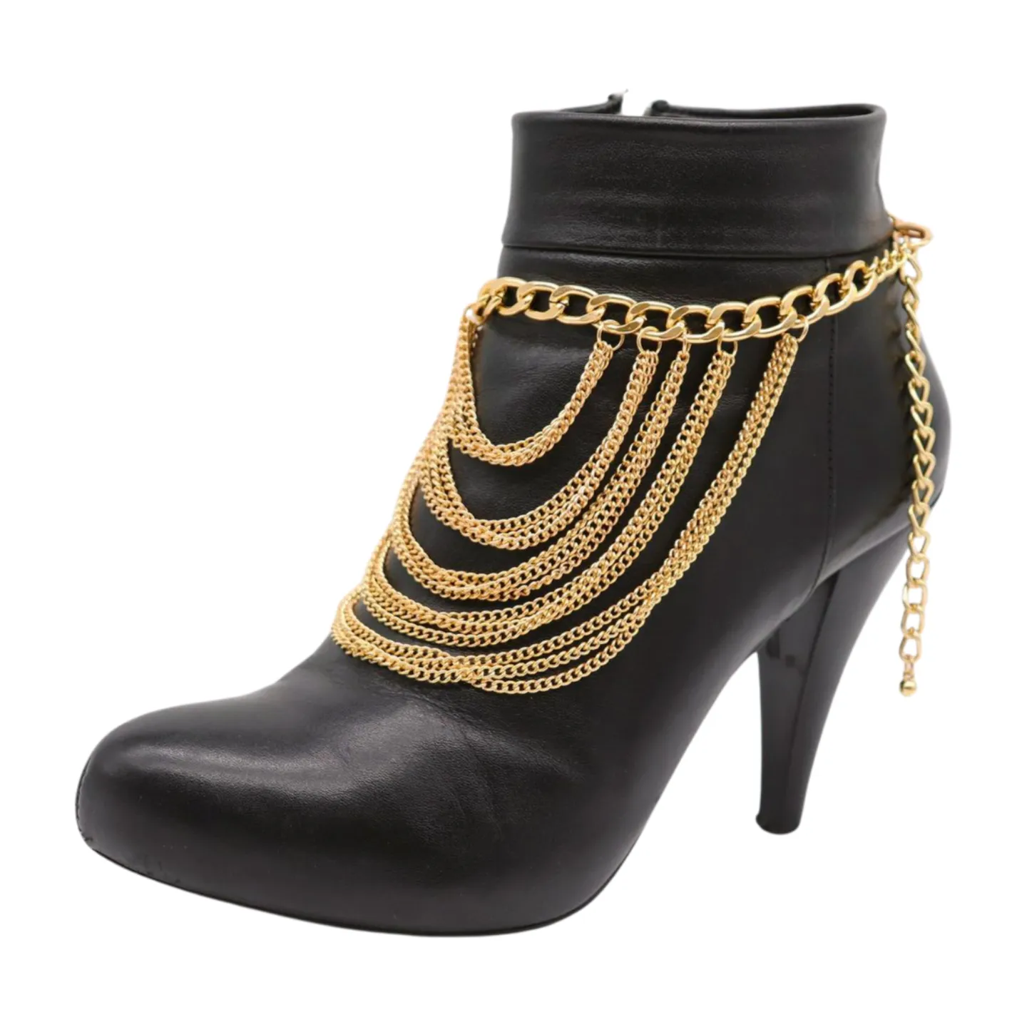 Women Gold Metal Chain Boot Bracelet Shoe Multi Strand Charm Anklet