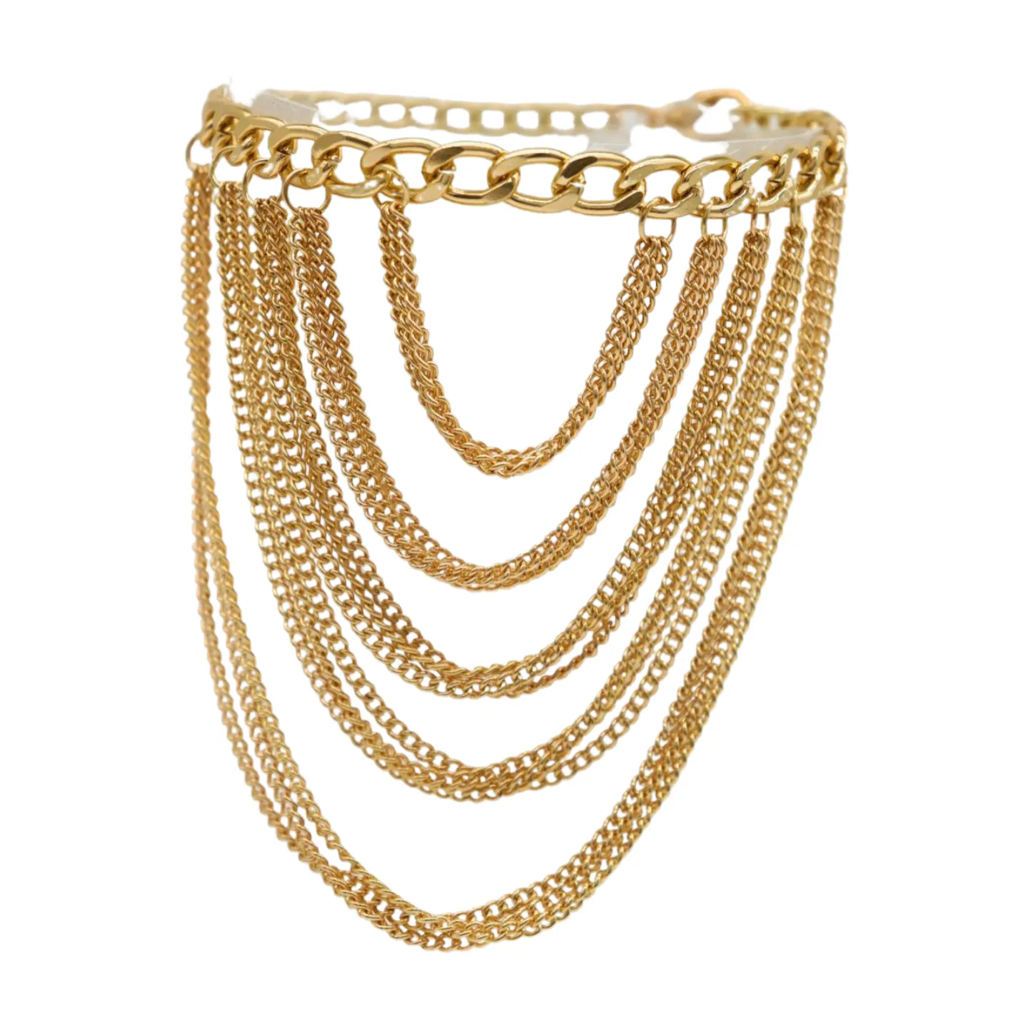 Women Gold Metal Chain Boot Bracelet Shoe Multi Strand Charm Anklet