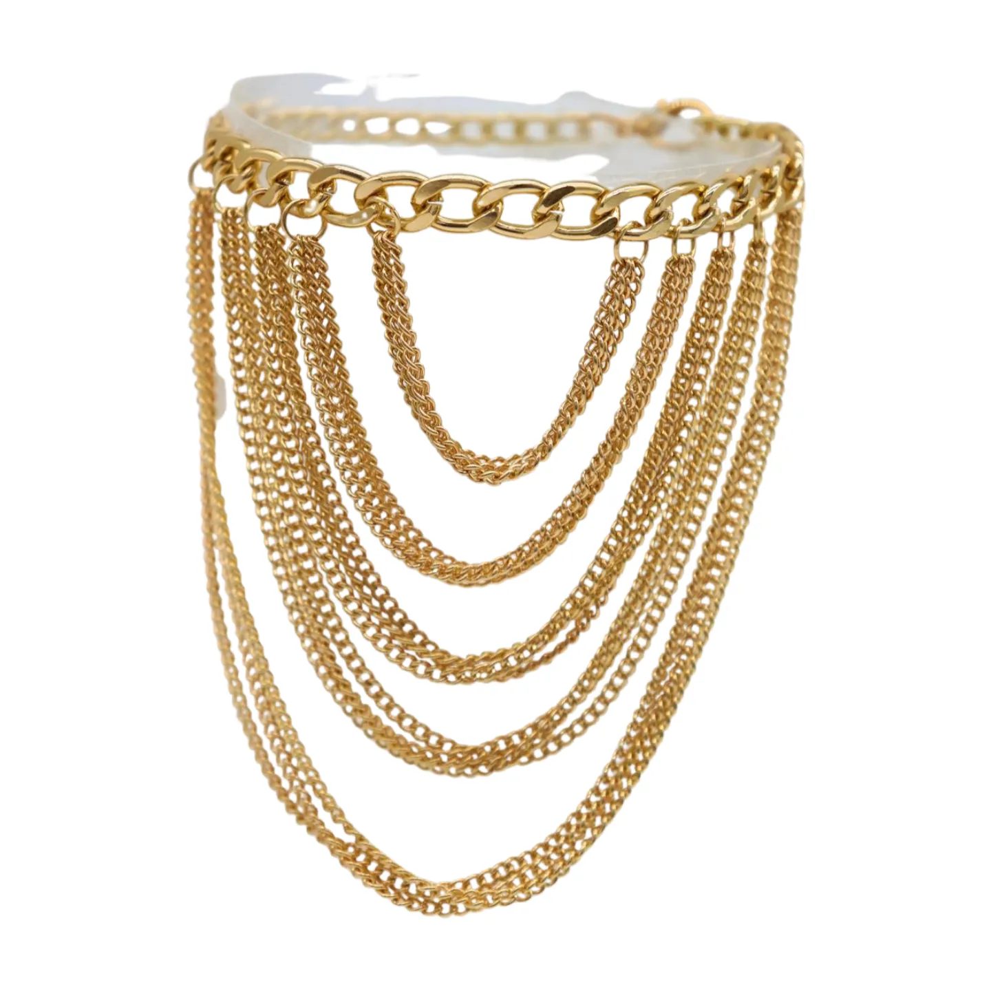 Women Gold Metal Chain Boot Bracelet Shoe Multi Strand Charm Anklet