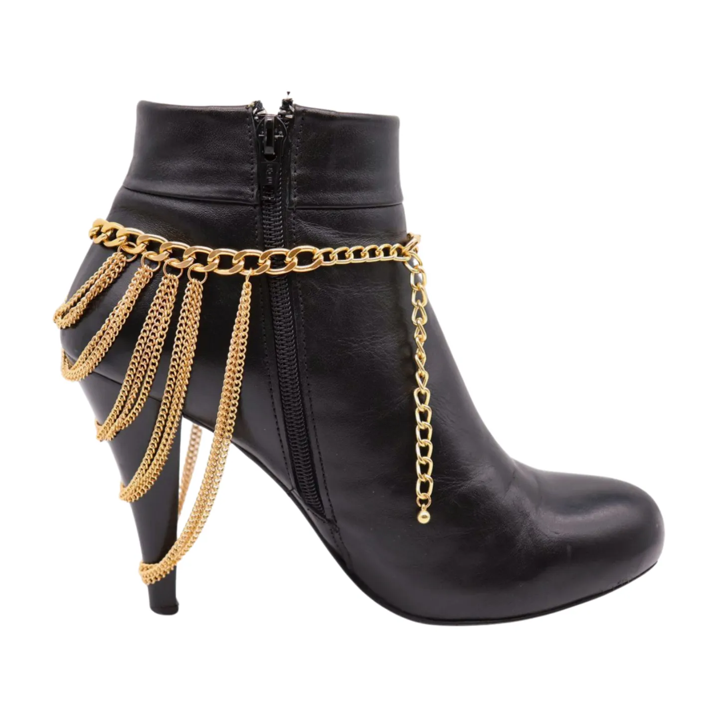 Women Gold Metal Chain Boot Bracelet Shoe Multi Strand Charm Anklet