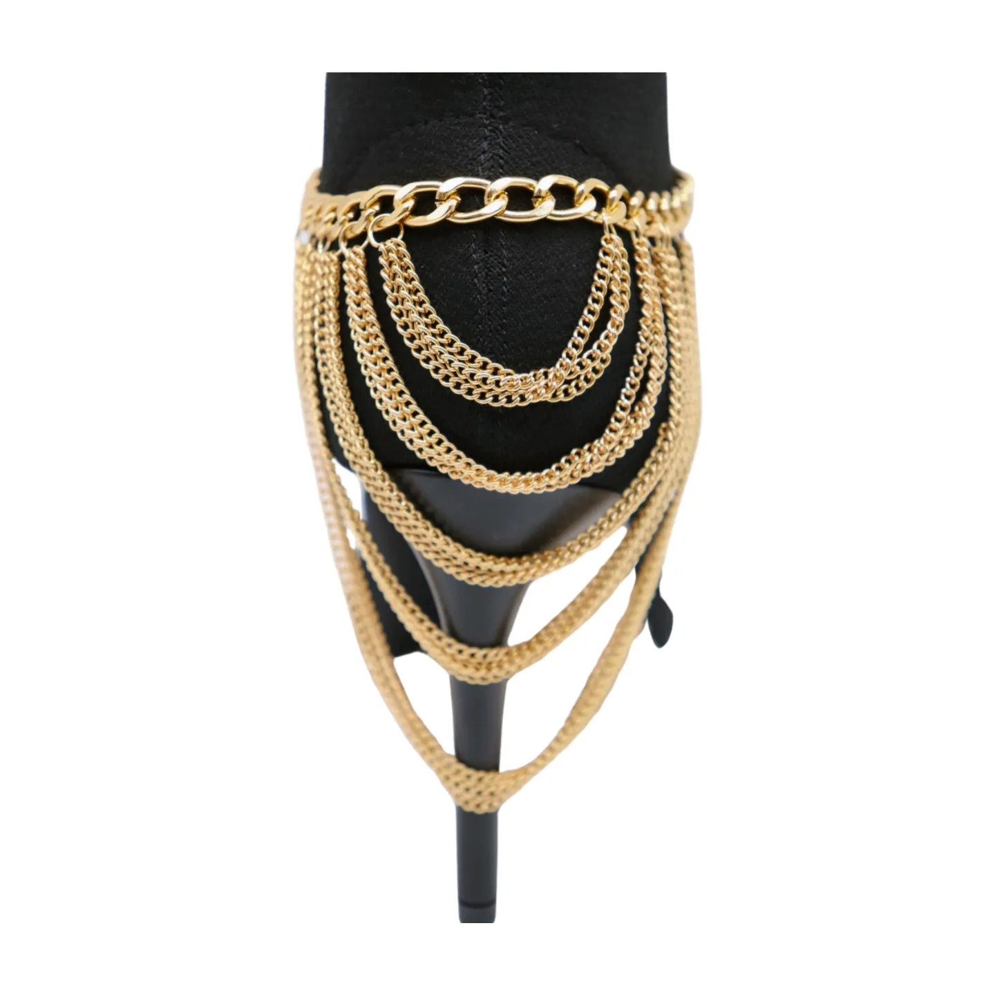 Women Gold Metal Chain Boot Bracelet Shoe Multi Strand Charm Anklet