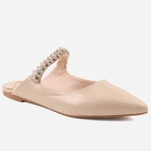 Women "CLARA" Flat Decoarted Strap Slippers