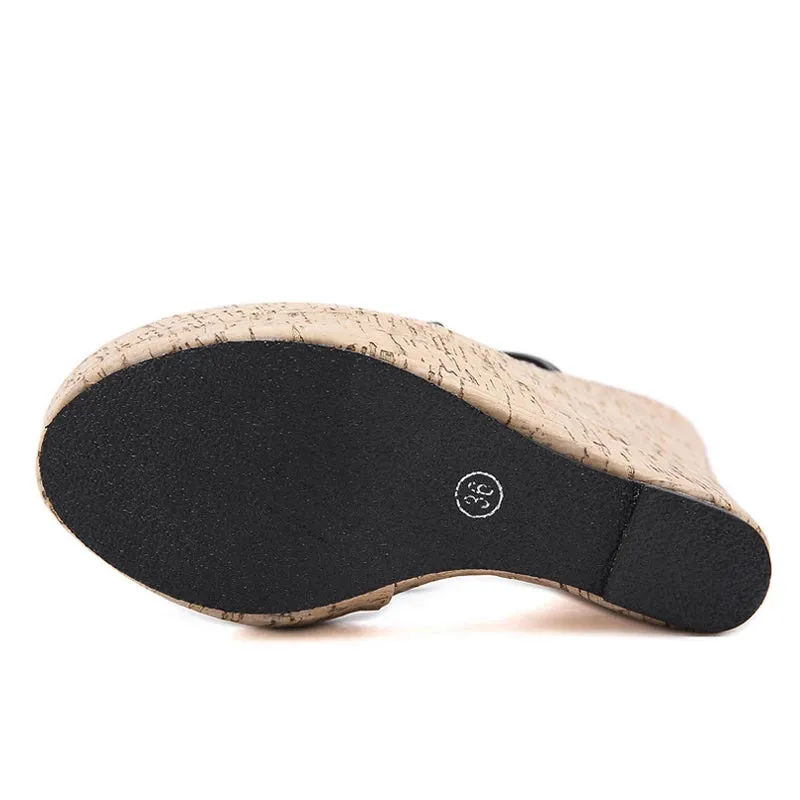 Women Wedges Slippers Sexy Super High Heels Large  Platform Wedges Pinch slippers Mules Slippers Shoes Women Sandals