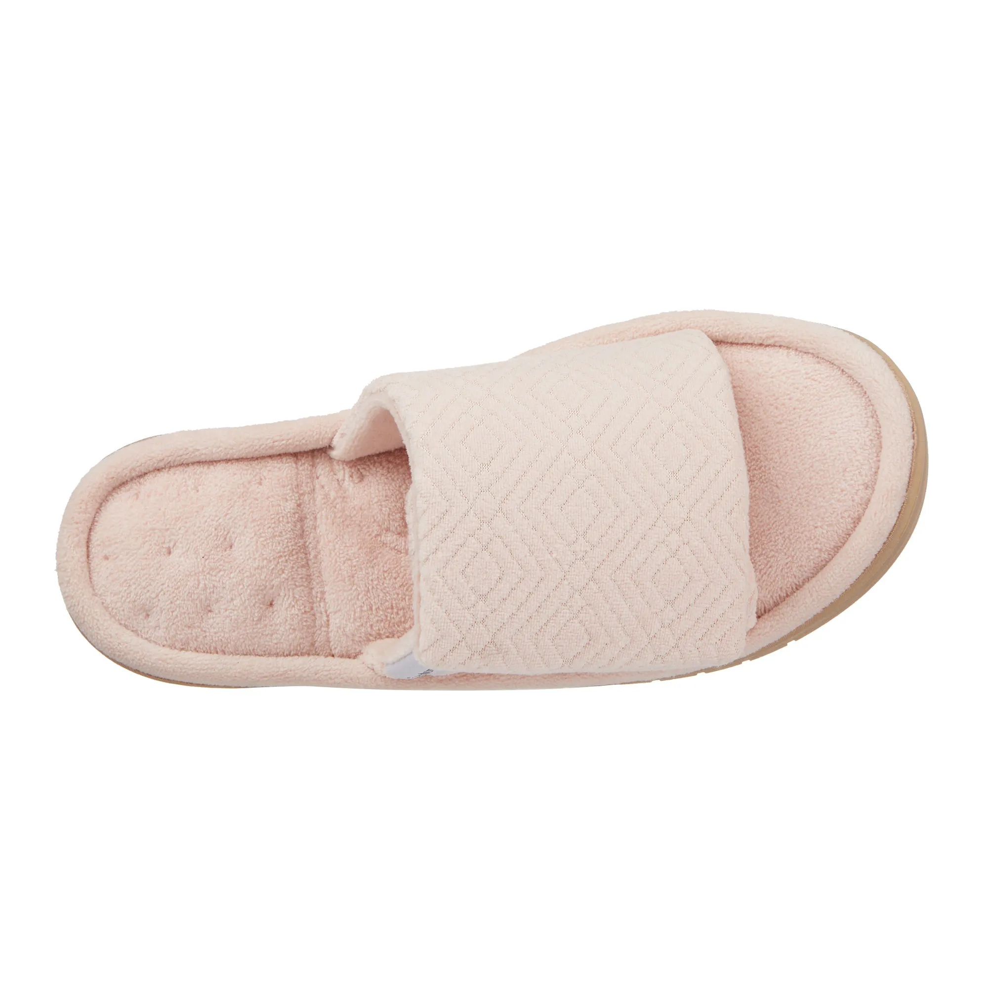 Women's Diamond Microterry Gemma Adjustable Slide Slipper with Memory Foam