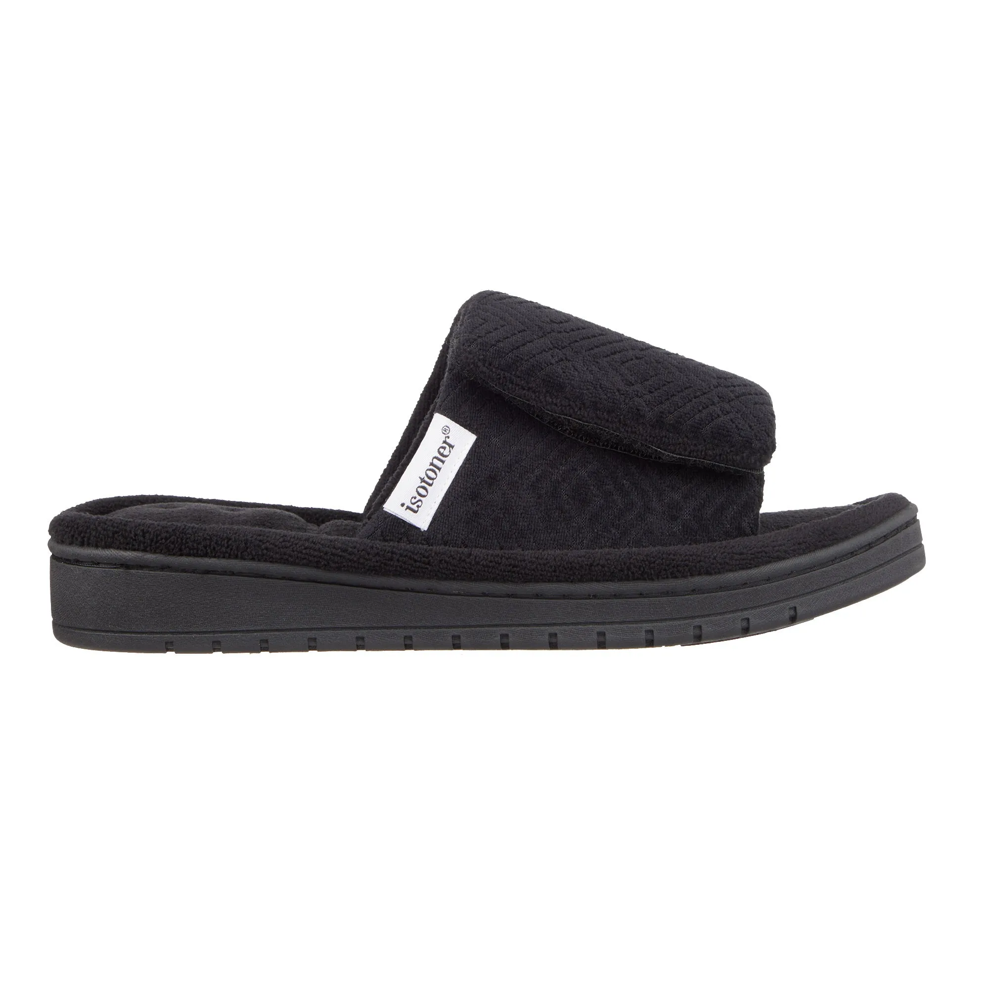 Women's Diamond Microterry Gemma Adjustable Slide Slipper with Memory Foam