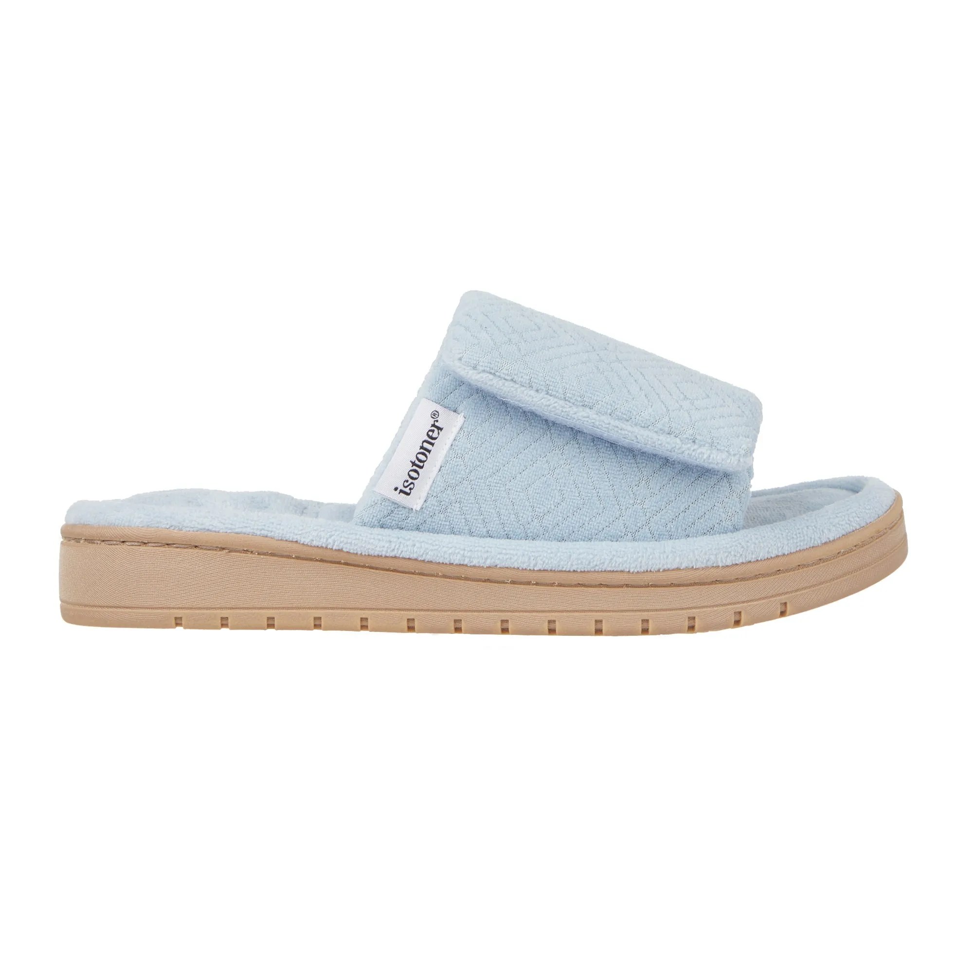 Women's Diamond Microterry Gemma Adjustable Slide Slipper with Memory Foam