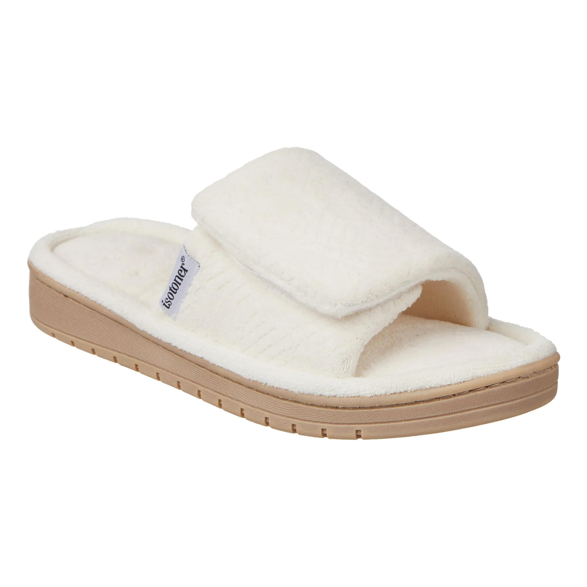 Women's Diamond Microterry Gemma Adjustable Slide Slipper with Memory Foam