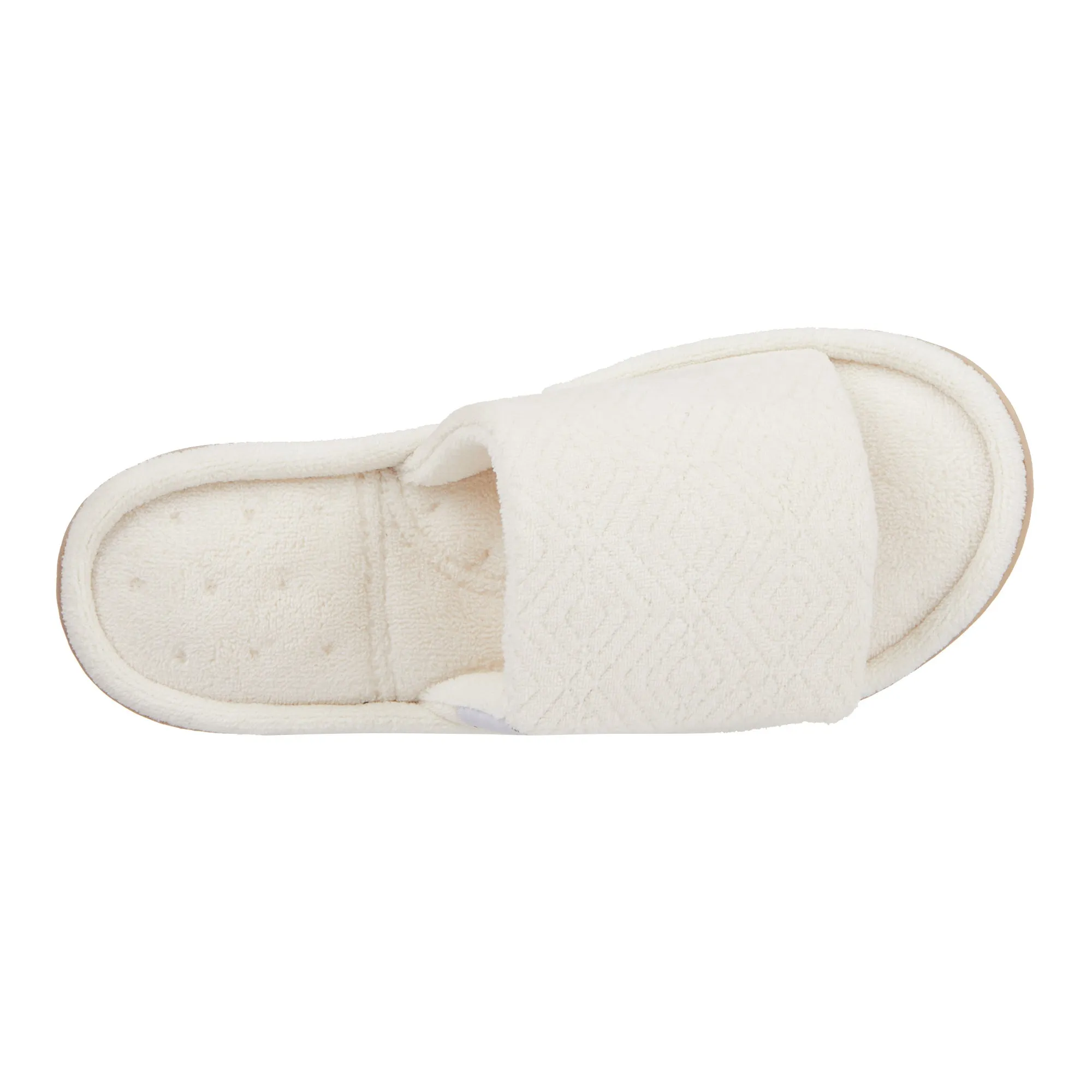 Women's Diamond Microterry Gemma Adjustable Slide Slipper with Memory Foam