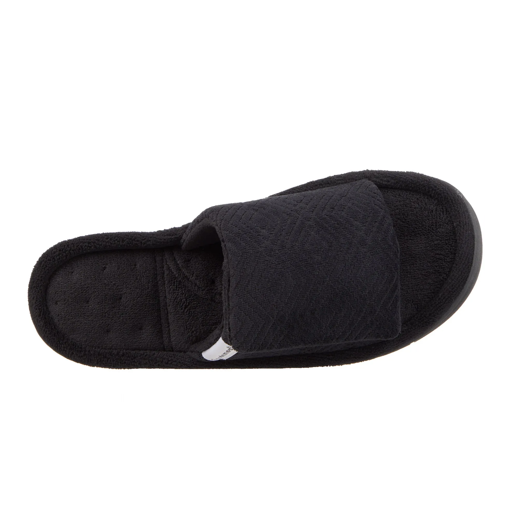 Women's Diamond Microterry Gemma Adjustable Slide Slipper with Memory Foam
