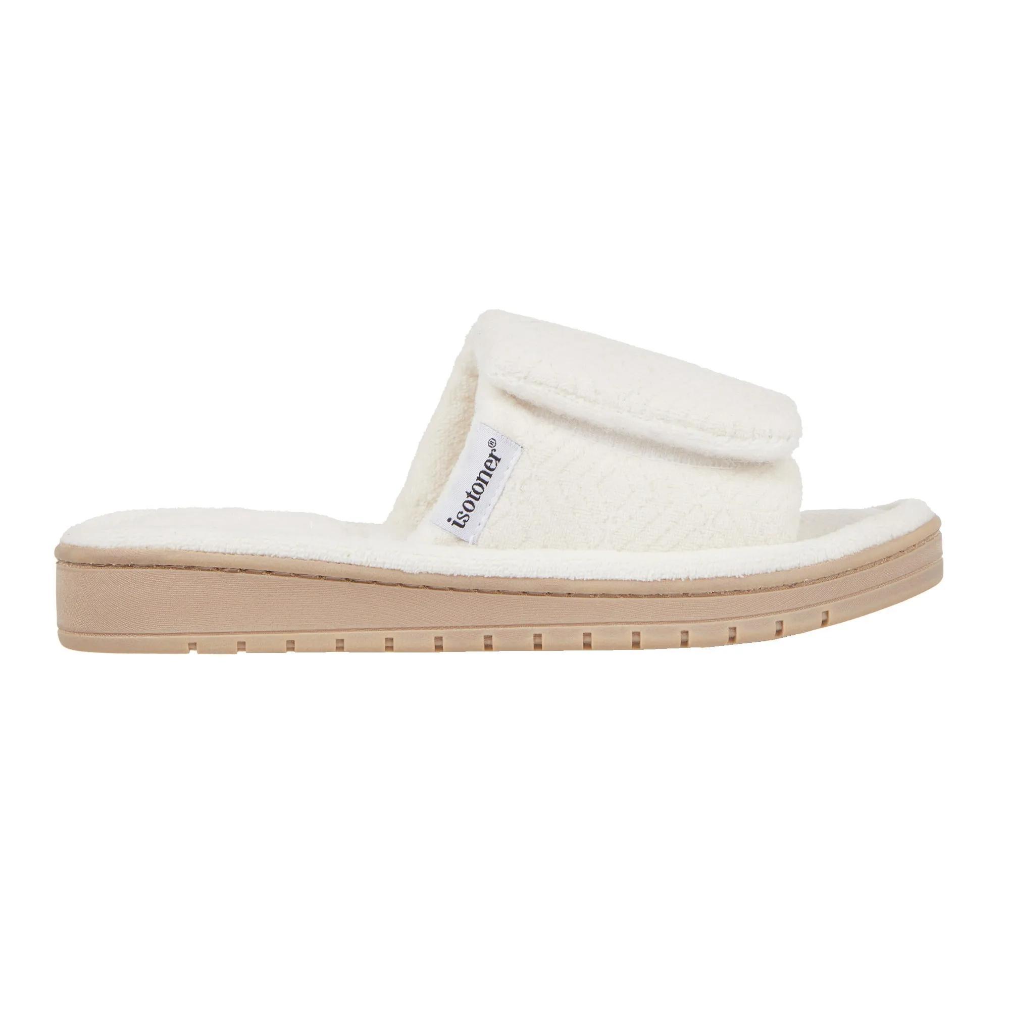 Women's Diamond Microterry Gemma Adjustable Slide Slipper with Memory Foam