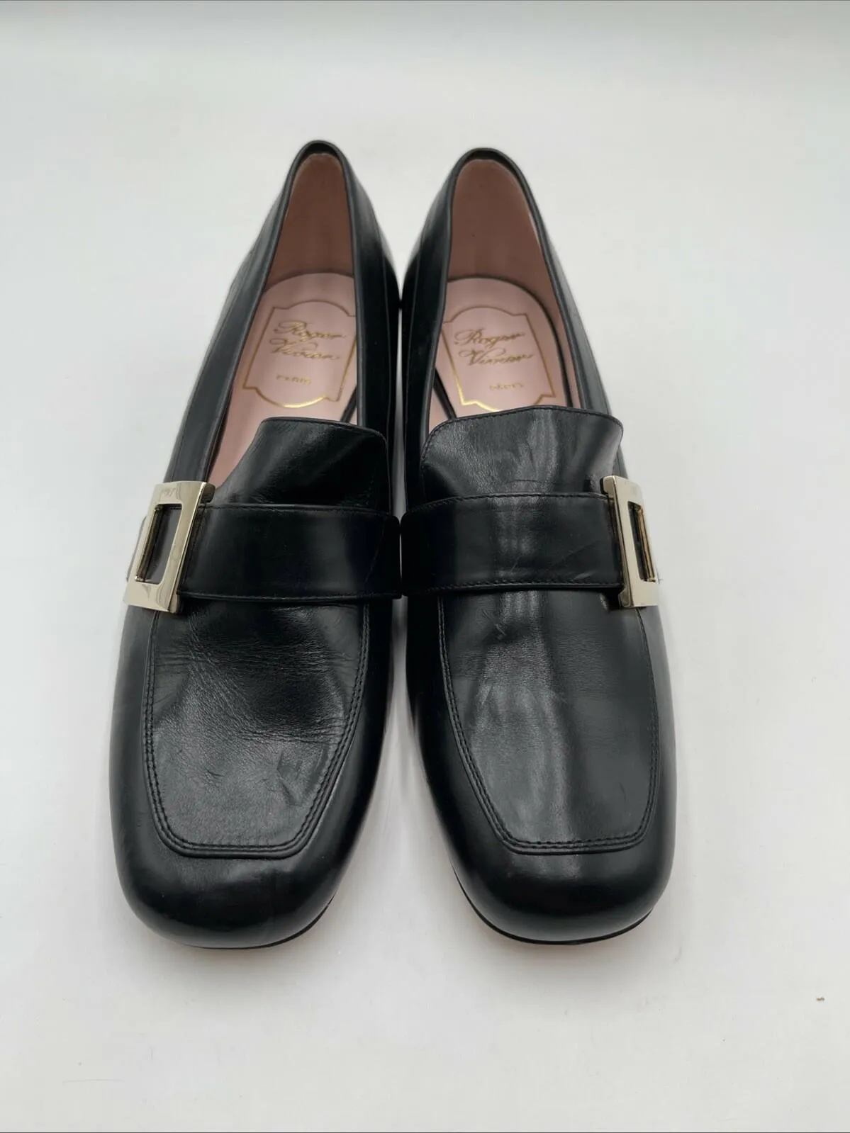 Women’s Roger Vivier Mini Leather Loafers Black Size 36.5 - Very Good