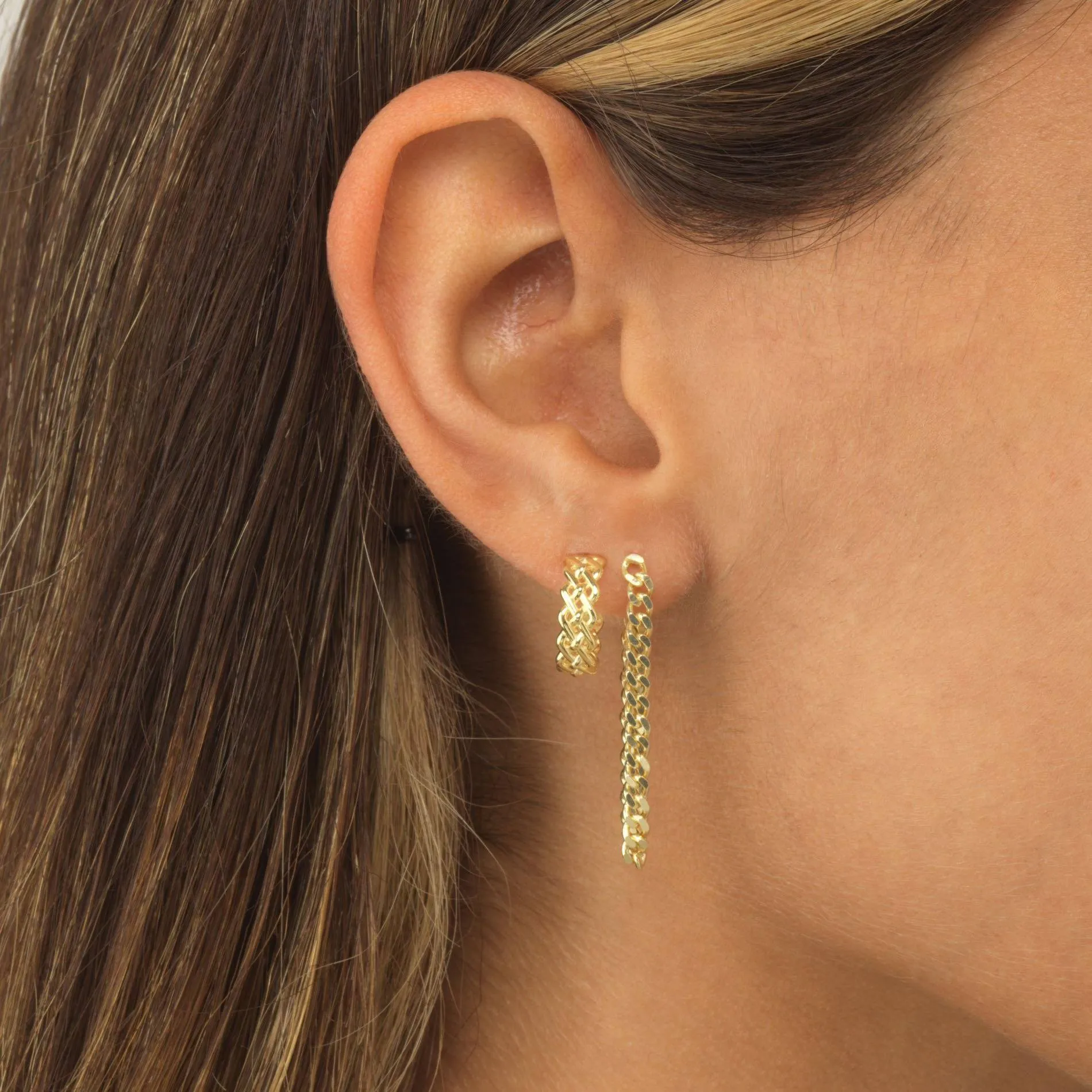Woven Chain Hoop Earring