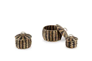 Woven Zebra Pots 3pc